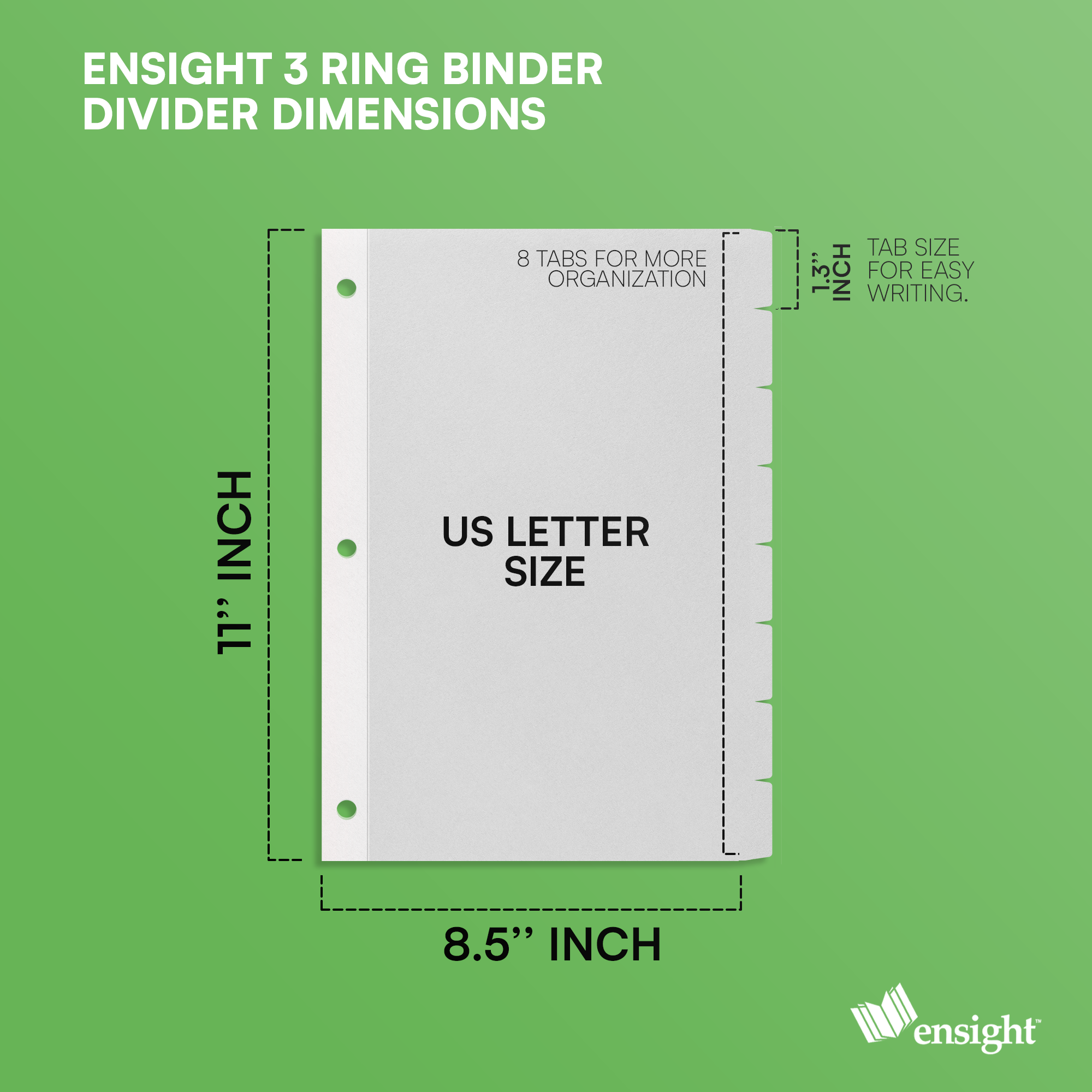 Ensight 3 Ring Page Dividers, binder dividers