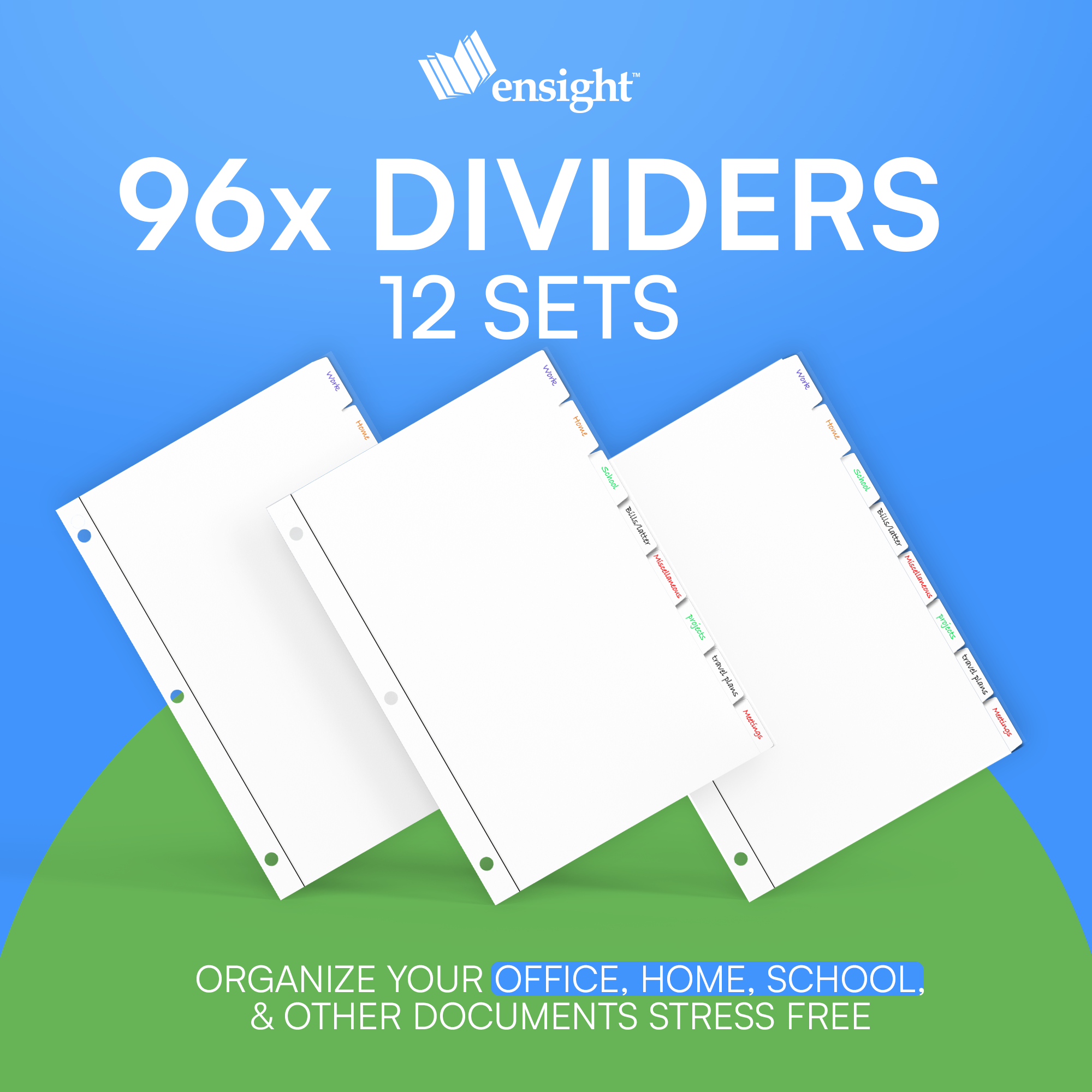 Ensight 3 Ring Page Dividers, binder dividers
