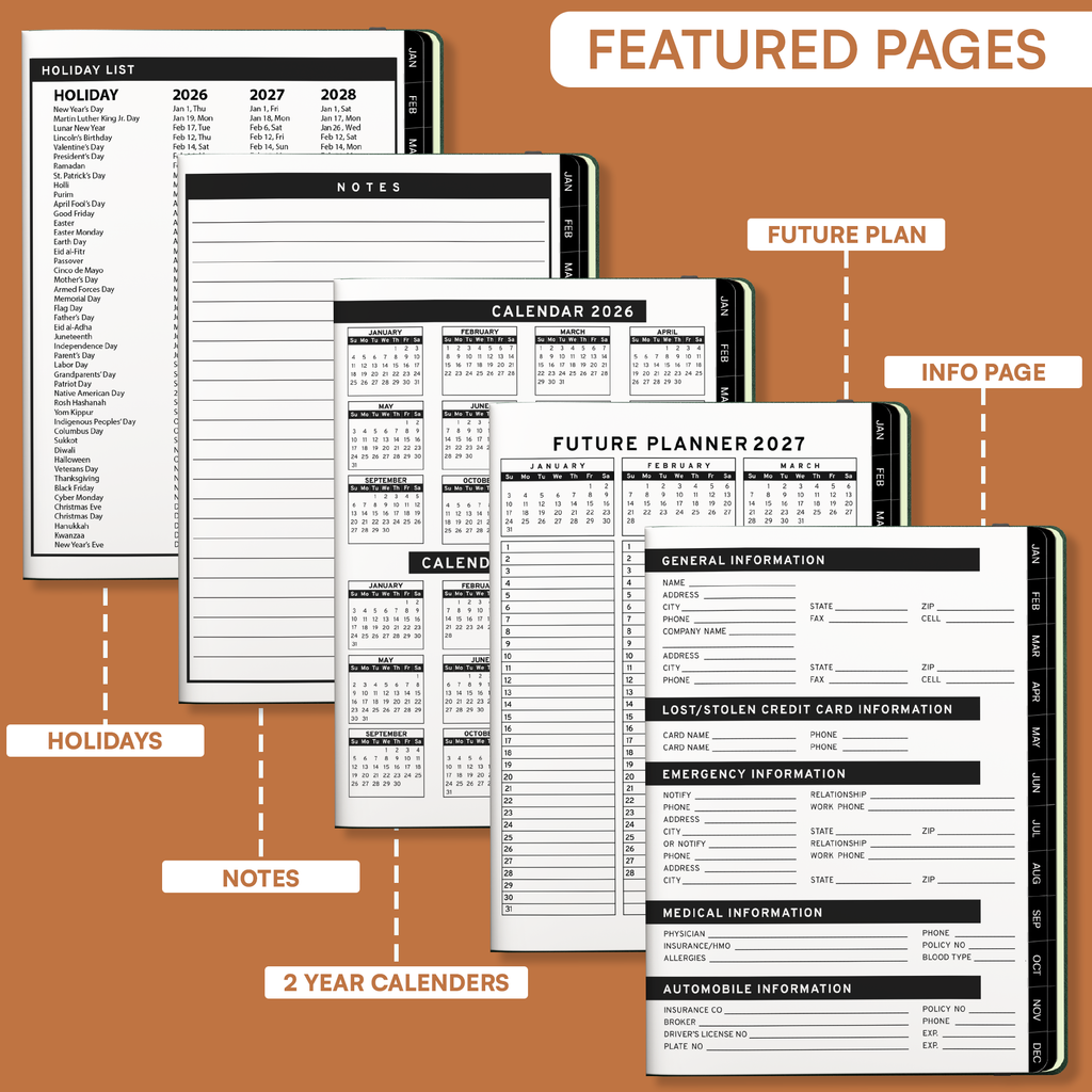 2026 Jan-Dec A4 Leather Appointment Book