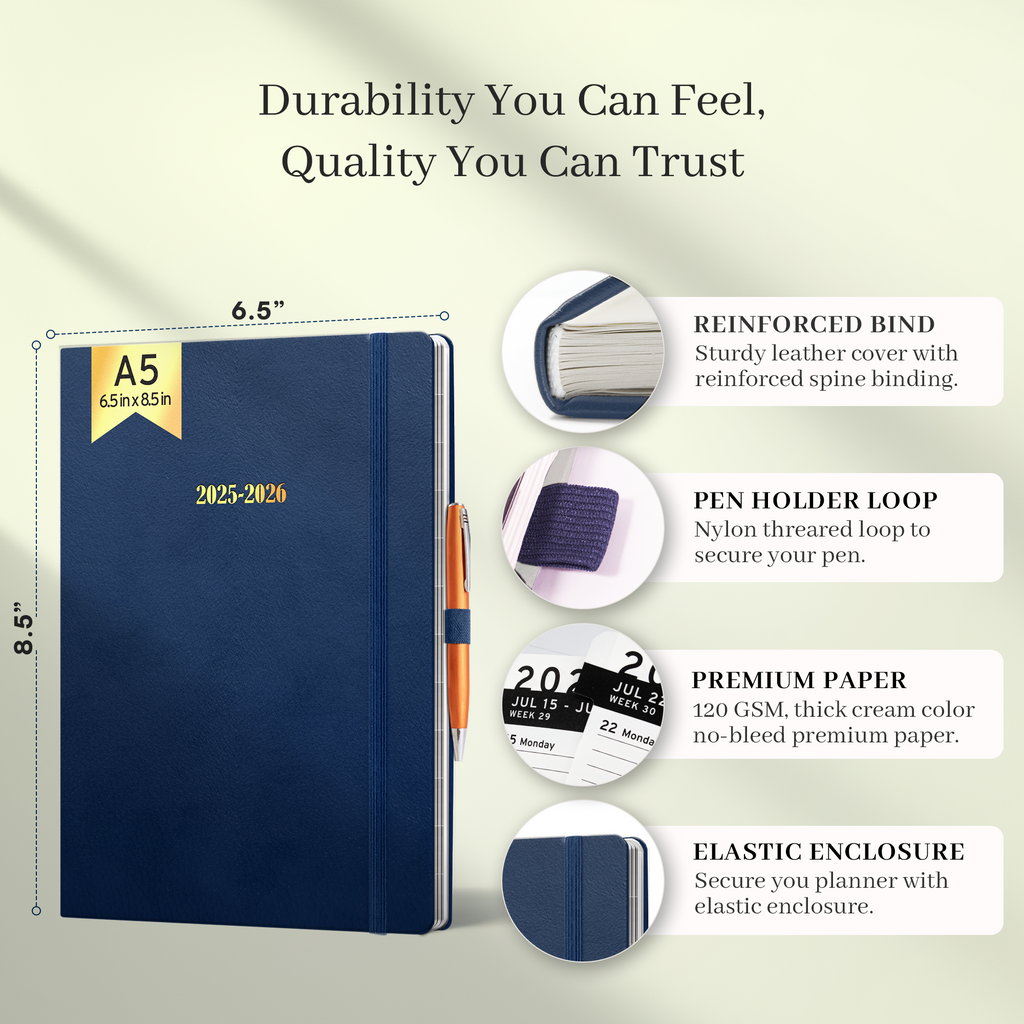 Leather Planner Jun 2025 - Jul 2026