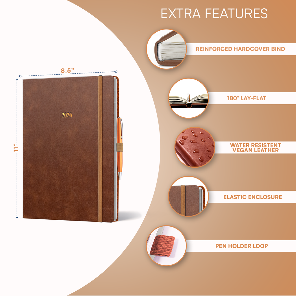 2026 Jan-Dec A4 Leather Appointment Book