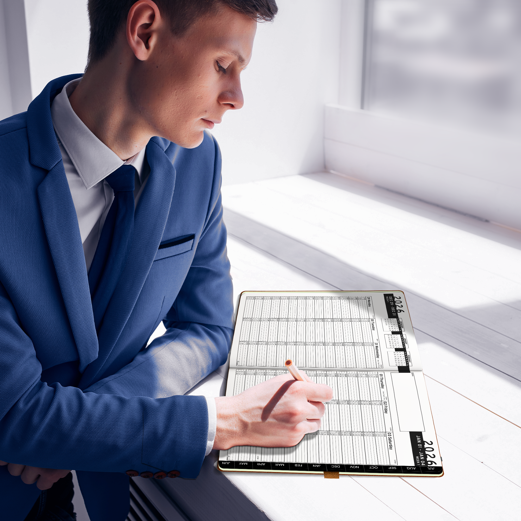 2026 Jan-Dec A4 Leather Appointment Book